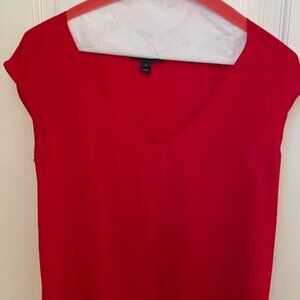 Red short-sleeve dressy/loose J Crew shirt